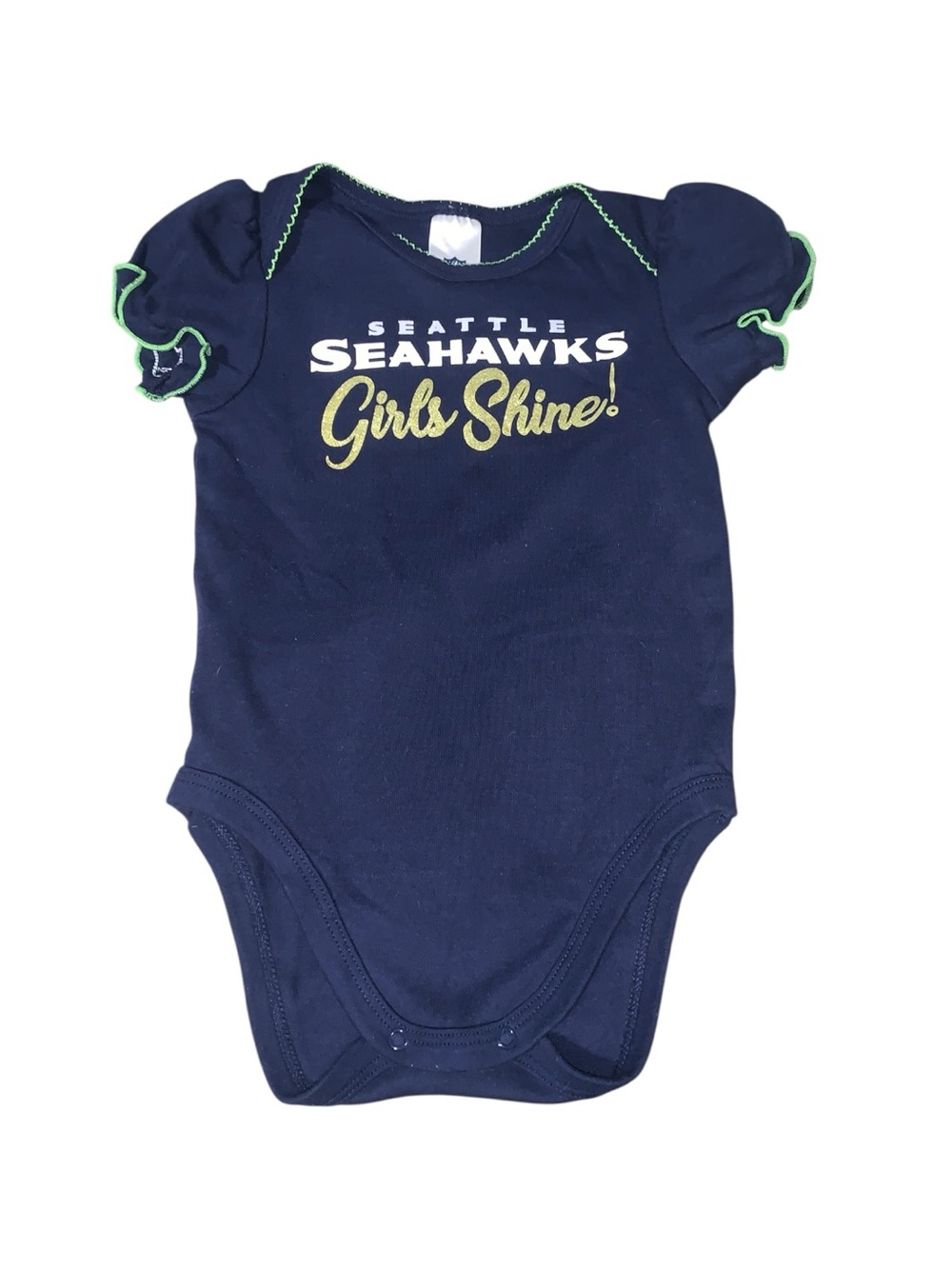 Seattle Seahawks NFL Infant Bodysuit 6-12 months Blue Girls Shine